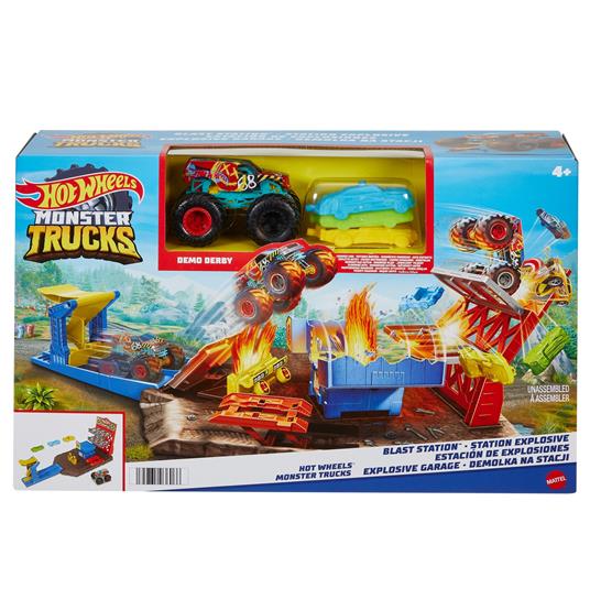 Hot Wheels-Monster Trucks Playset Distruzione Suprema e 3 Macchinine con Lanciatore - 7