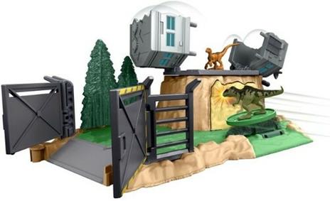 Jurassic World - MINIS PLAYSET Giant Dino Rampage Playset, Giocattolo per Bambini 4+ Anni, HFF12