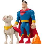 Personaggio Dc Comics Super Pets 15 Cm Superman E Krypto Fisher Price Hgl02