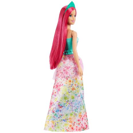 Barbie Dreamtopia Principessa, bambola con corpetto scintillante, gonna lunga con colori sfumati, dettagli floreali - 5