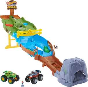 Giocattolo Hot Wheels HGV12 Torneo dei Titani Playset con Monster Truck Bigfoot e Gunkster Hot Wheels