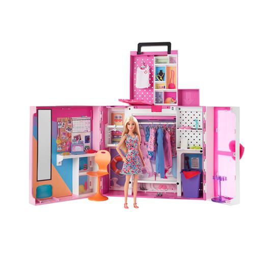 Barbie - Armadio dei Sogni Playset con bambola bionda, largo più di 60 cm, 15+ aree per riporre gli accessori, specchio - 2