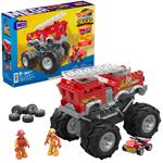 MEGA Construx Hot Wheels 5-Alarm Monster Truck set di costruzioni con 284 pezzi e 2 micro piloti, set regalo, Giocattolo per Bambini 5+ Anni