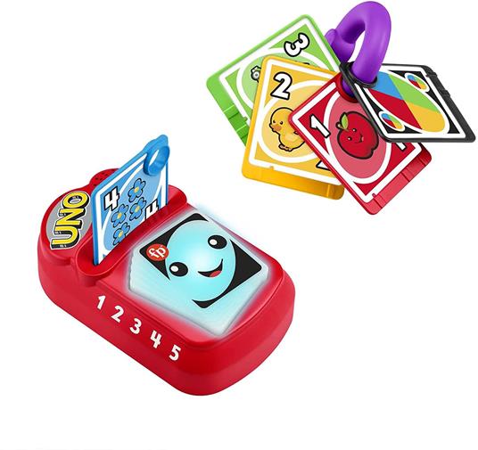 Fisher-Price - Baby UNO Numeri e Colori Include 5 Carte da Inserire nel Lettore con Luci e Suoni