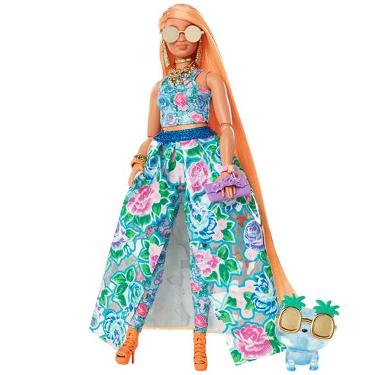 Barbie Extra, bambola con abito voluminoso, accessori, un