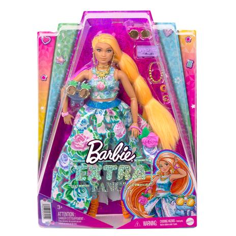 Barbie Extra, bambola con abito voluminoso, accessori, un'acconciatura alla moda e un cucciolo coordinato, snodata - 6