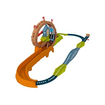 Fisher-price il trenino thomas super loop lancia e sfreccia, pista con trenino motorizzato, per bambini dai 3 anni in su