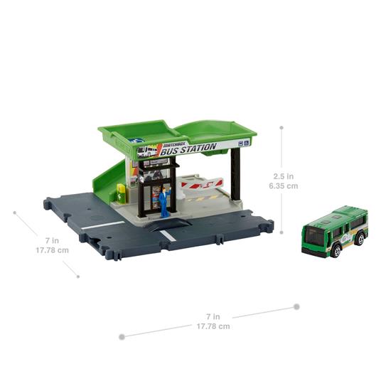 Matchbox Playset Base, con bus Matchbox in scala 1:64 - 6