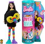 Barbie  barbie cutie reveal tucano, serie amici della giungla, bambola con costume da tucano di peluche