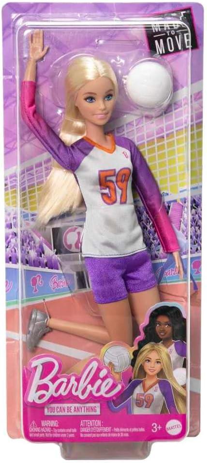 Barbie Carriere - Barbie Pallavolista, bambola snodata con divisa sportiva, palla e accessori, HKT72 - 6