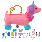 Polly pocket playset festa dei cuccioli con 2 bambole e più di 25 accessori