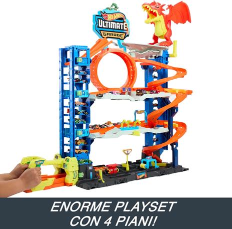 Hot Wheels City Mega Garage Playset Con 2 Macchinine Die-Cast, Box Per Riporre Oltre 50 Macchinine - 3