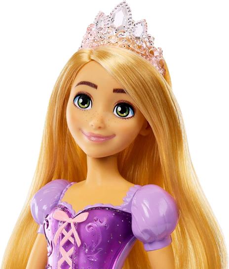 Disney princess  rapunzel bambola snodata, vestita alla moda con capi e accessori scintillanti - 3