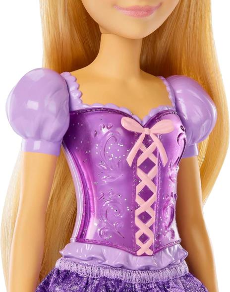 Disney princess  rapunzel bambola snodata, vestita alla moda con capi e accessori scintillanti - 4