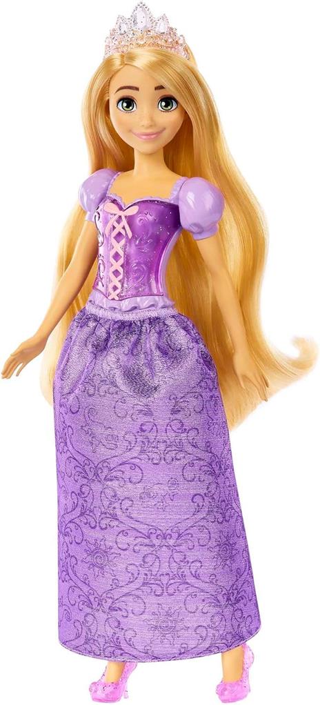 Disney princess  rapunzel bambola snodata, vestita alla moda con capi e accessori scintillanti - 6