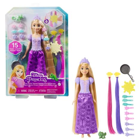 Disney Princess - Rapunzel Chioma Magica, Bambola con Extension Capelli Cambia-Colore e Accessori per Lo Styling
