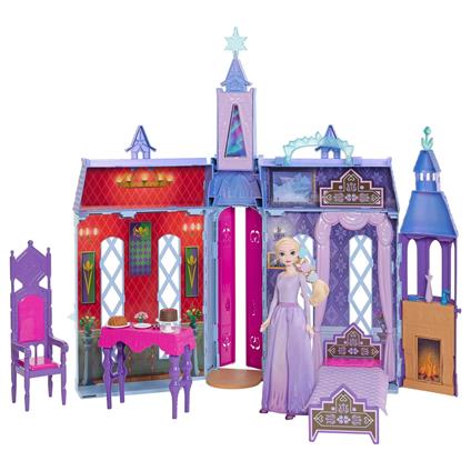 Disney frozen castello di elsa ad arendelle, con 4 aree di gioco e 15 mobili e accessori