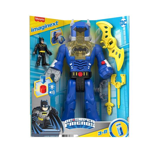 Imaginext DC Super Friends Batman collezione giocattoli, personaggi Insider e robot con luci e suoni - 4