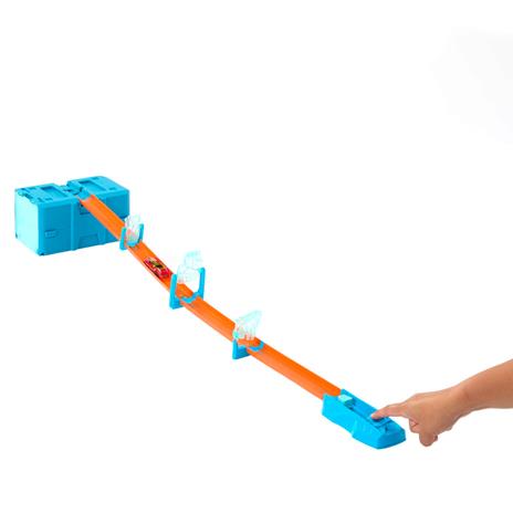 Hot Wheels - Track Builder Set da costruzione con pezzi di pista, include 1 macchinina e accessori in un box impilabile - 4