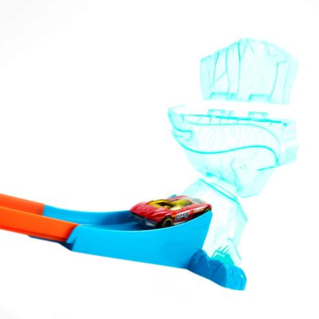 Hot Wheels - Track Builder Set da costruzione con pezzi di pista, include 1 macchinina e accessori in un box impilabile - 5