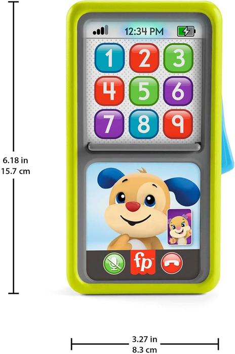 Fisher-price  smartphone scorri e impara, telefono giocattolo educativo con luci, musica e contenuti multilingue - 5
