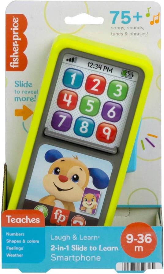 Fisher-price  smartphone scorri e impara, telefono giocattolo educativo con luci, musica e contenuti multilingue - 6