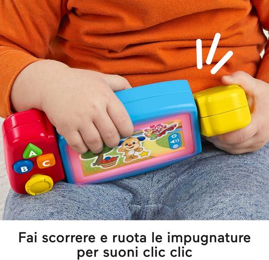 Fisher-price  console gira e impara, videogioco finto per bambini ai primi passi, con luci, suoni e canzoni educative - 4