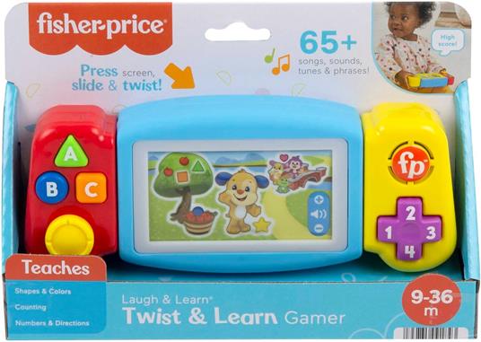 Fisher-price  console gira e impara, videogioco finto per bambini ai primi passi, con luci, suoni e canzoni educative - 6
