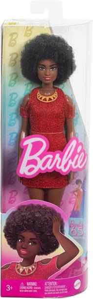 Barbie Fashionistas 221 Vestito Rosso Capelli Neri