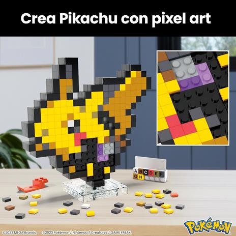 Mega Pokémon Showcase - Pikachu, Set in Stile retrò pixelato da Costruire con 400 Pezzi - 2