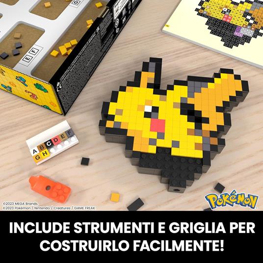 Mega Pokémon Showcase - Pikachu, Set in Stile retrò pixelato da Costruire con 400 Pezzi - 3