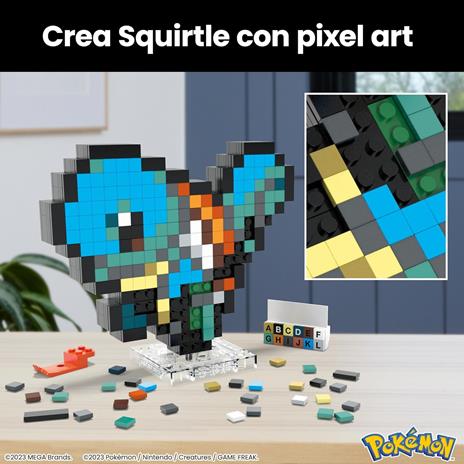 Mega Pokémon Showcase - Squirtle, Set in Stile retrò pixelato da Costruire con 367 Pezzi - 2