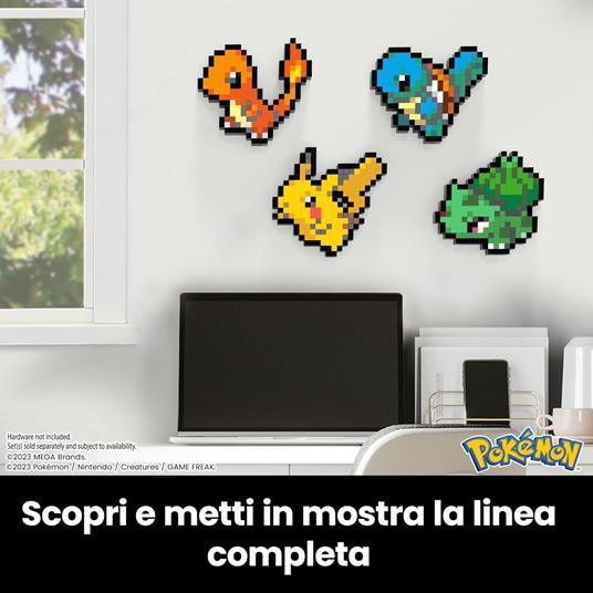 Mega Pokémon Showcase - Squirtle, Set in Stile retrò pixelato da Costruire con 367 Pezzi - 4