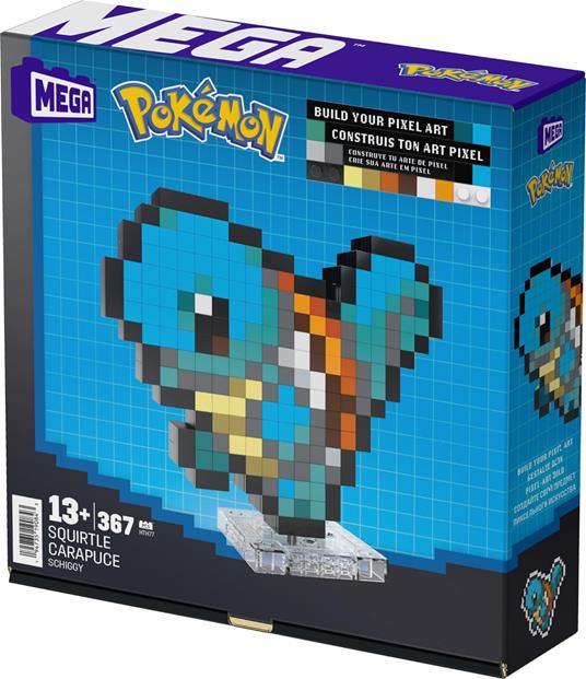 Mega Pokémon Showcase - Squirtle, Set in Stile retrò pixelato da Costruire con 367 Pezzi - 6