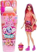 Barbie , Pop Reveal Serie Bubble Tea, bambola alla moda Mango Mochi profumata con cucciolo e 8 accessori a sorpresa con effetto cambia colore,Mattel,Eta 3+