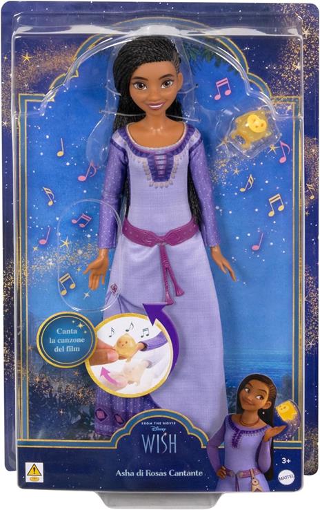 Disney Wish, Asha di Rosas Cantante, bambola abito rimovibile personaggio Star incluso, canta canzone film Wish in italiano - 6