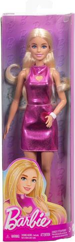 Barbie Fashionistas 230 Vestito Rosa Metallizato Capelli Biondi
