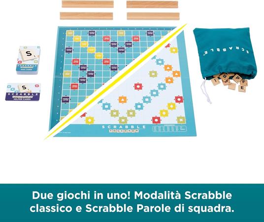 Mattel Games Scrabble, gioco con tessere in legno, edizione Italiana - 3