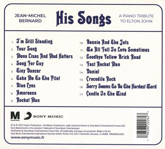 His Songs. A Piano Tribute to Elton John - CD Audio di Jean Michel Bernard - 2