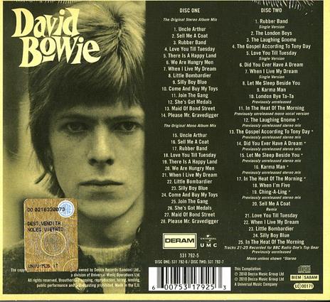 David Bowie (Deluxe Edition) - CD Audio di David Bowie - 2