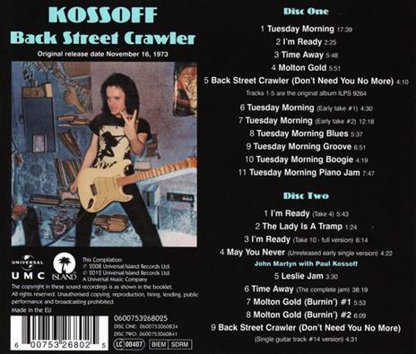 Back Street (Deluxe) - CD Audio di Paul Kossoff - 2