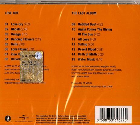 Love Cry - The Last Album - CD Audio di Albert Ayler - 2