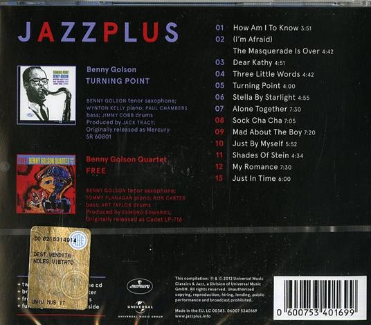 Turning Point - Free - CD Audio di Benny Golson - 2