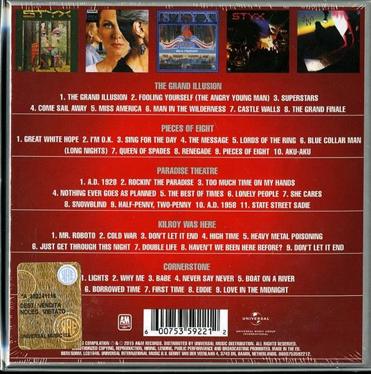 5 Classic Albums - CD Audio di Styx - 2