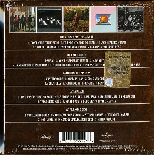 5 Classic Albums - CD Audio di Allman Brothers Band - 2