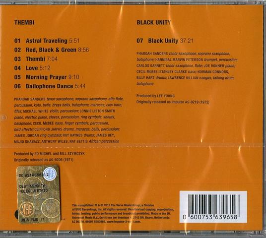 Thembi - Black Unity - CD Audio di Pharoah Sanders - 2