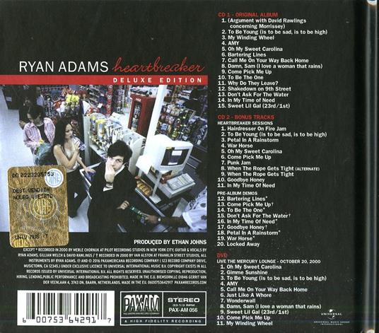 Heartbreaker (Deluxe Edition) - CD Audio + DVD di Ryan Adams - 2