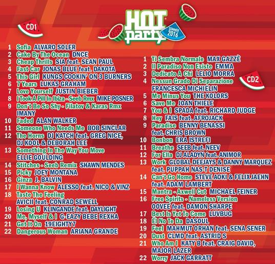 Hot Party Summer 2016 - CD Audio - 2