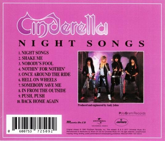 Night Songs - CD Audio di Cinderella - 2