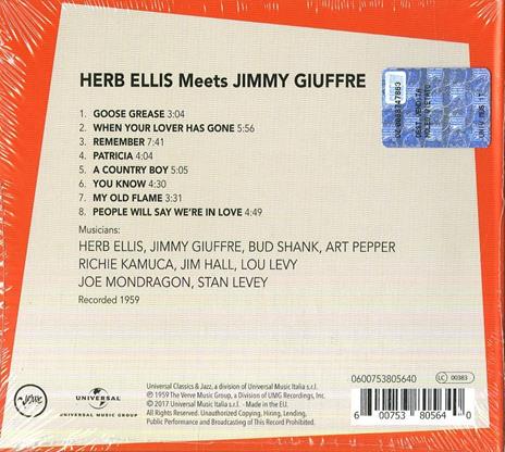 Herb Ellis meets Jimmy Giuffre - CD Audio di Jimmy Giuffre,Herb Ellis - 2